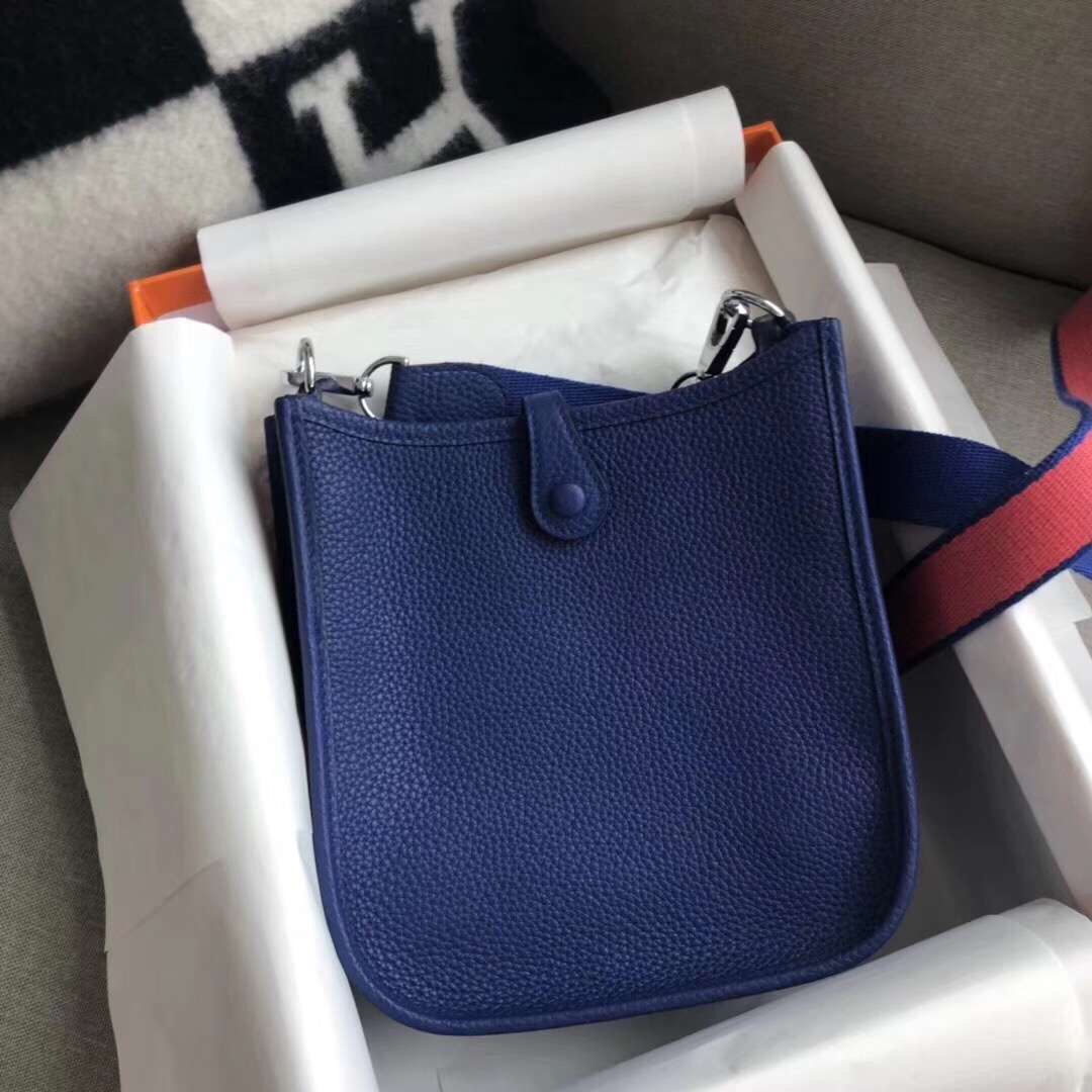 Hermes Evelyne 16 Amazone TPM Shoulder Bag In Deep Blue Clemence Leather